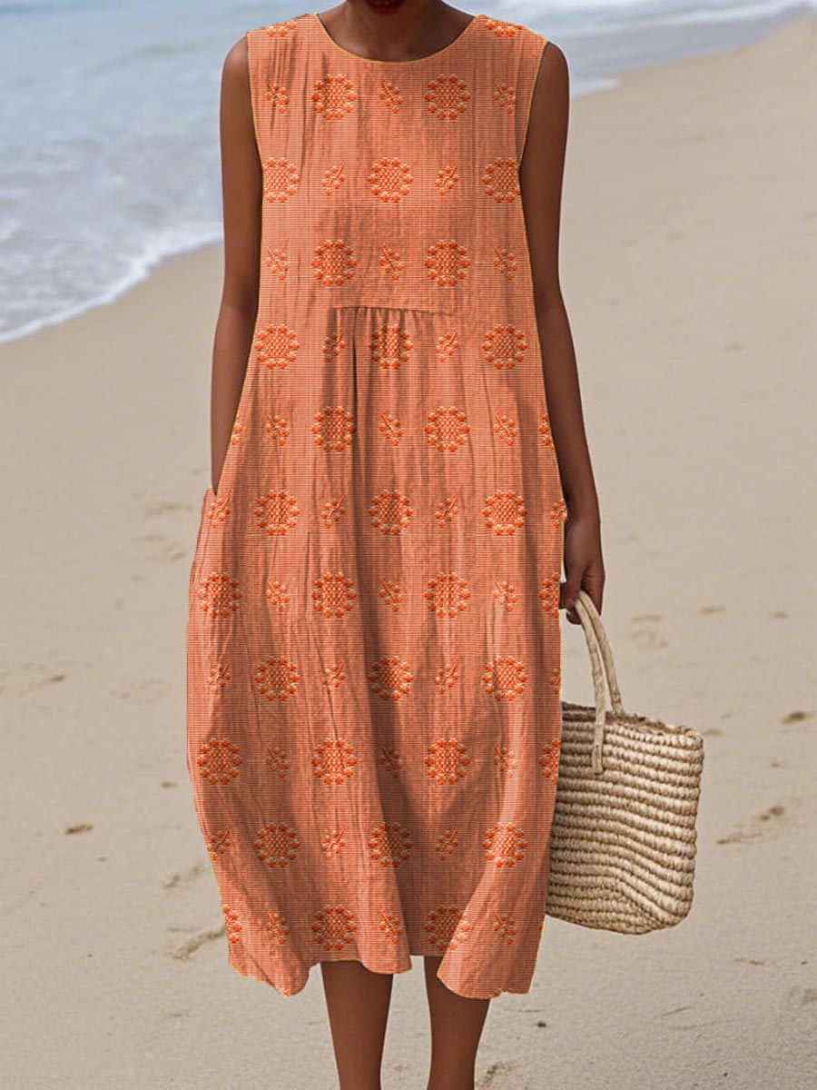 Esme | Midi Sundress Striped Sleeveless