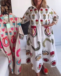Quincy | Printed Midi Dress Collared