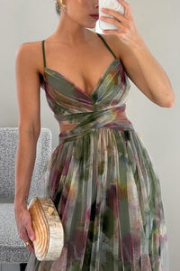 Lucia | Wedding Guest Maxi Dress Pleated Floral