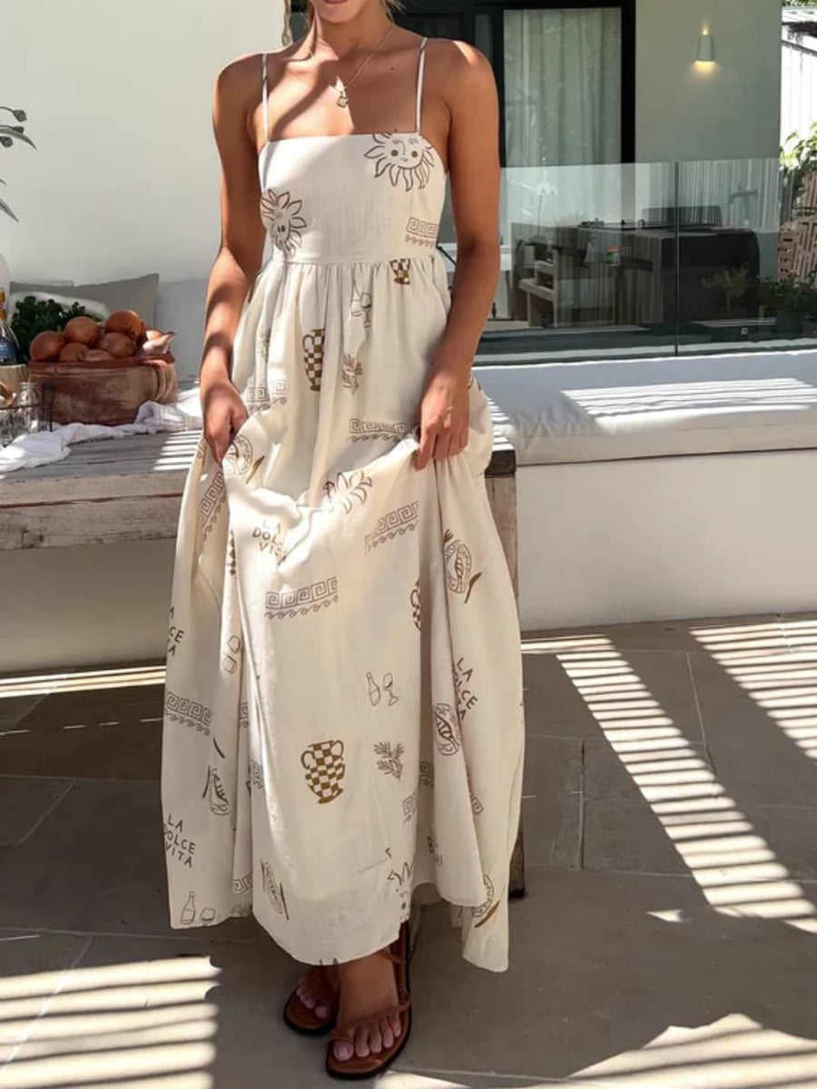 Theodora | Backless Maxi Dress Spaghetti Strap