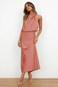 Ivy | Halter Maxi Dress Sheath Sleeveless