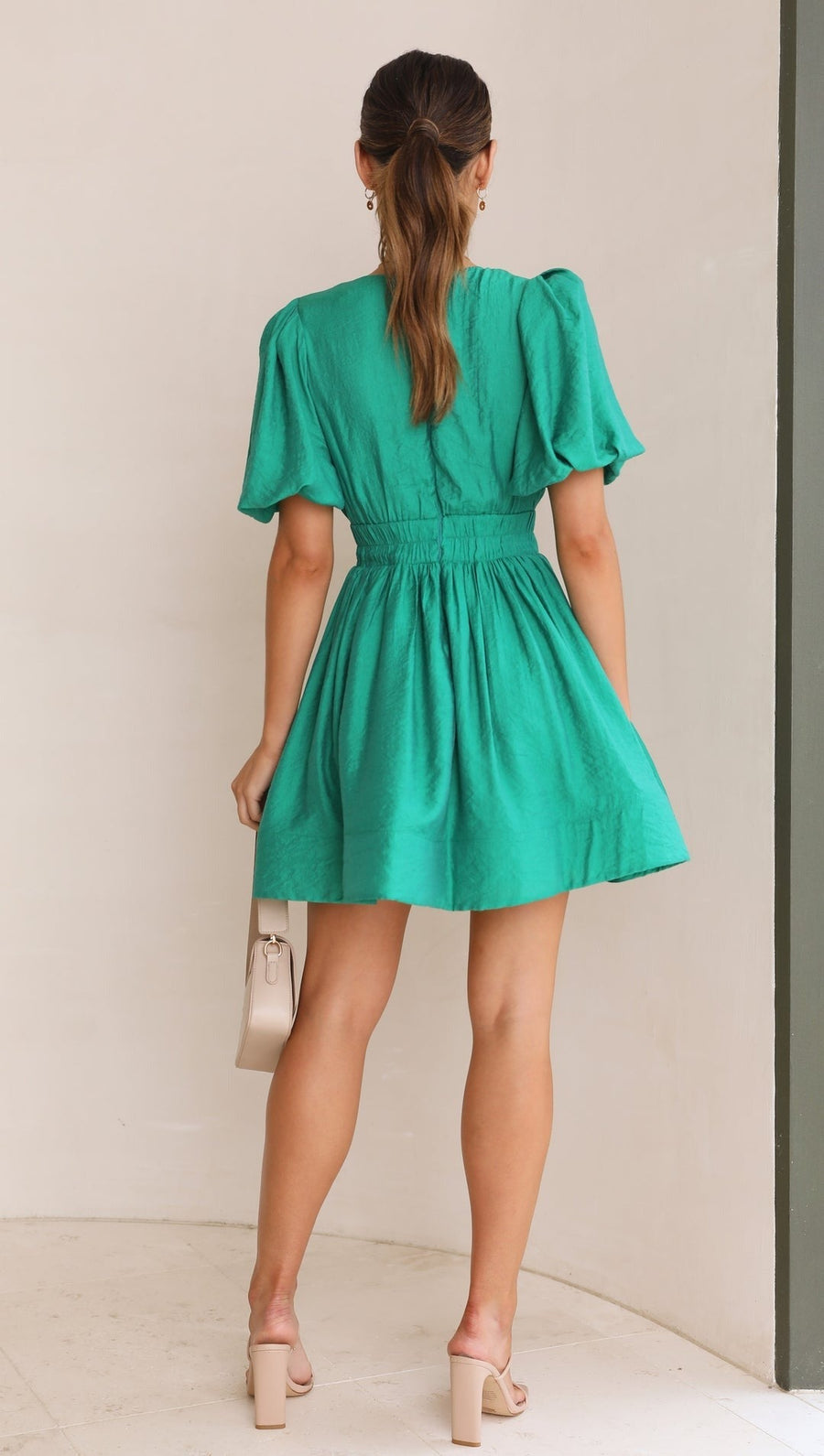 Felicity | Mini Sundress V-Neck Puff Sleeve