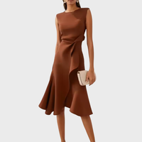 Aurora | Cocktail Midi Dress Asymmetric Sleeveless