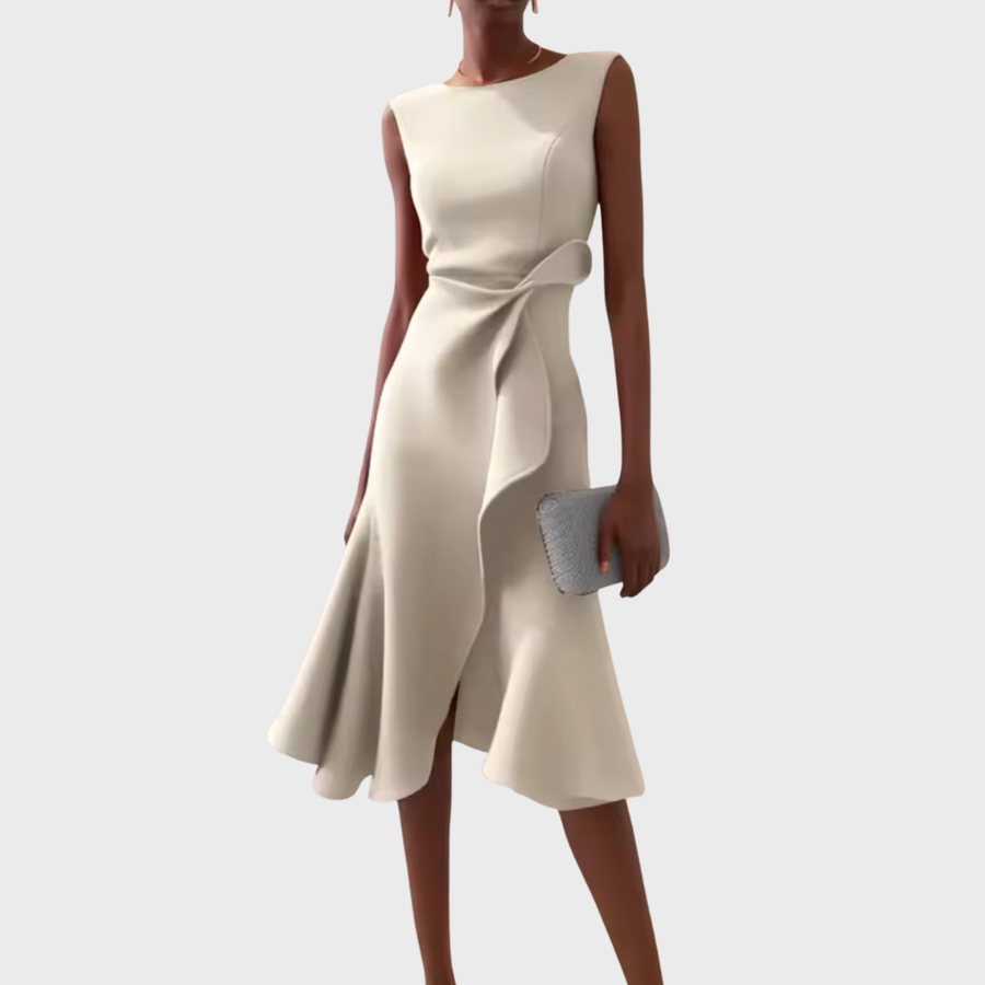Aurora | Cocktail Midi Dress Asymmetric Sleeveless