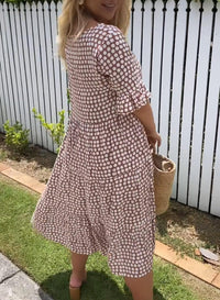 Ellie | Boho Midi Dress Tiered A-Line