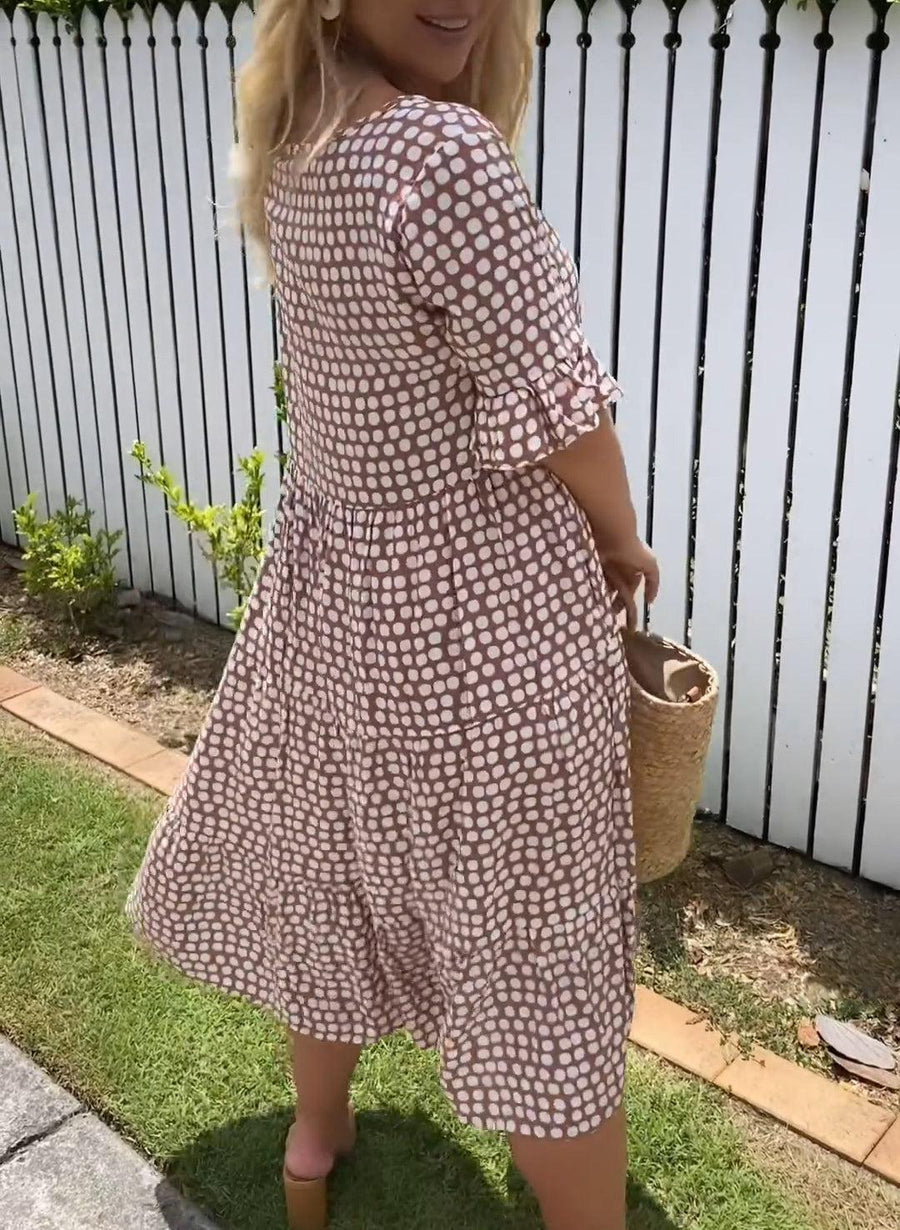 Ellie | Boho Midi Dress Tiered A-Line