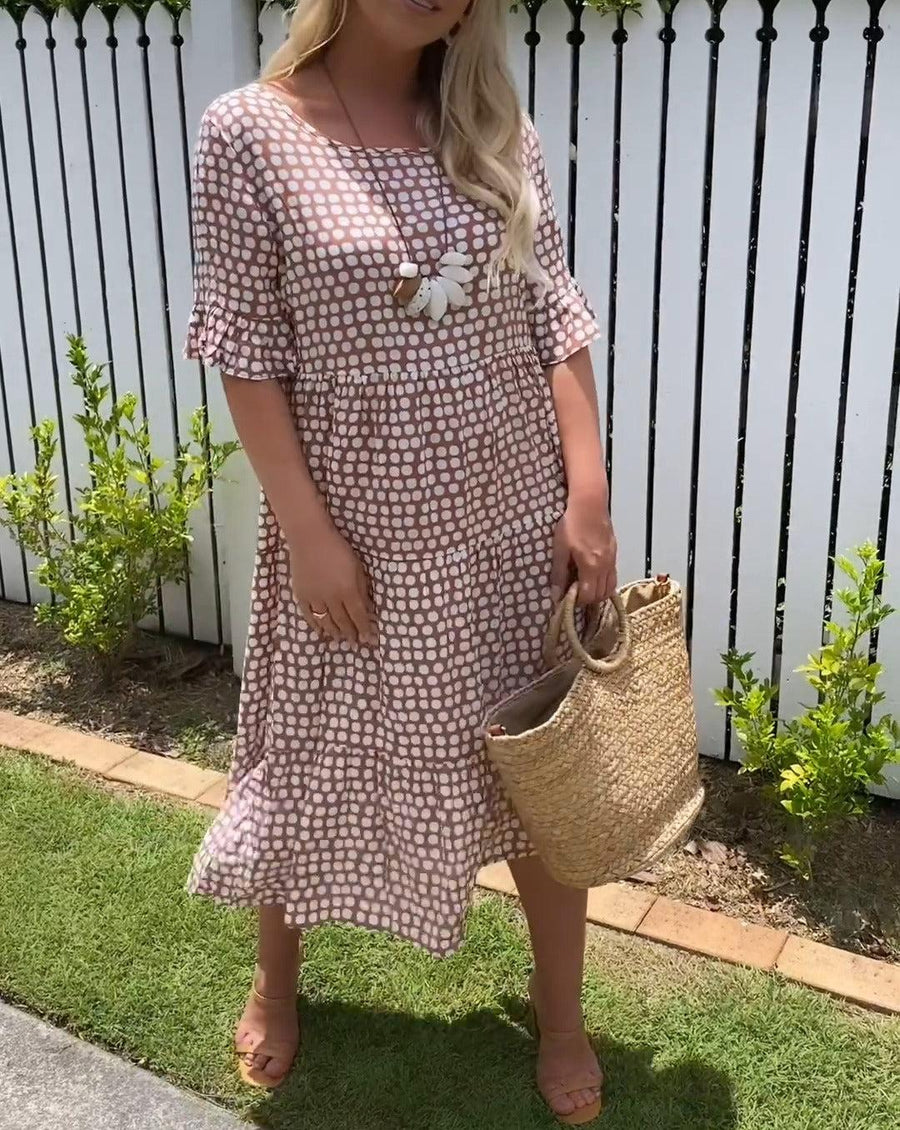 Ellie | Boho Midi Dress Tiered A-Line