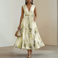 Miriam | Wedding Guest Midi Dress Plunging