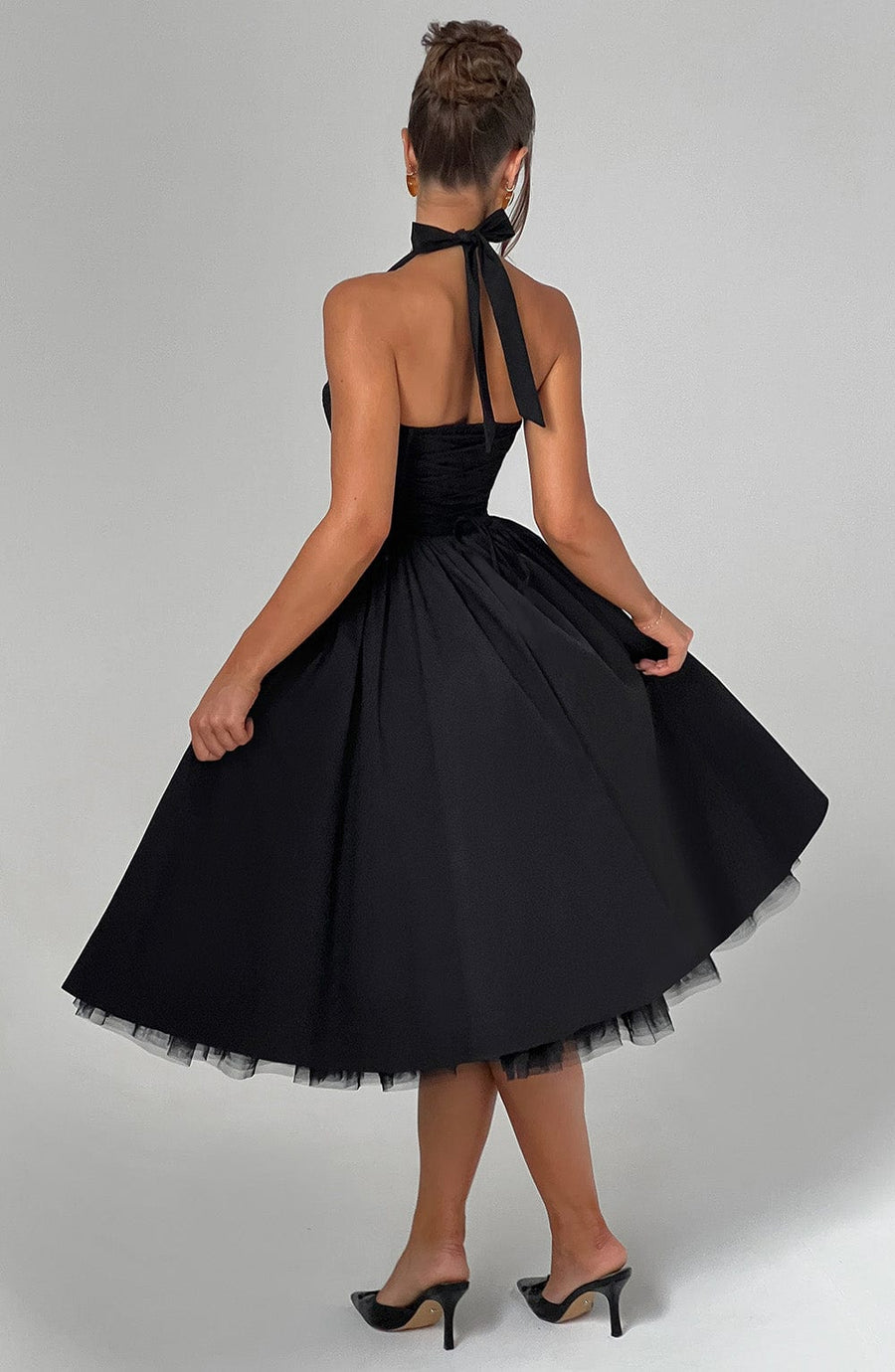 Katherine | Wedding Guest Midi Dress Halter