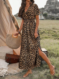 Brooke | Wrap Maxi Dress Animal Print V-Neck