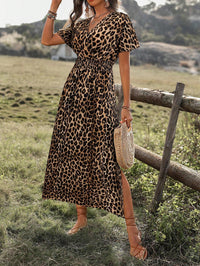 Brooke | Wrap Maxi Dress Animal Print V-Neck