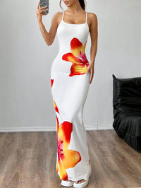 Madeline | Backless Maxi Dress Floral Spaghetti Strap