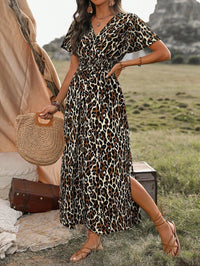 Brooke | Wrap Maxi Dress Animal Print V-Neck