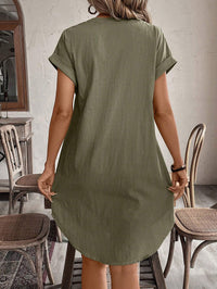 Madison | Wedding Guest Mini Dress Short Sleeve Button-Front