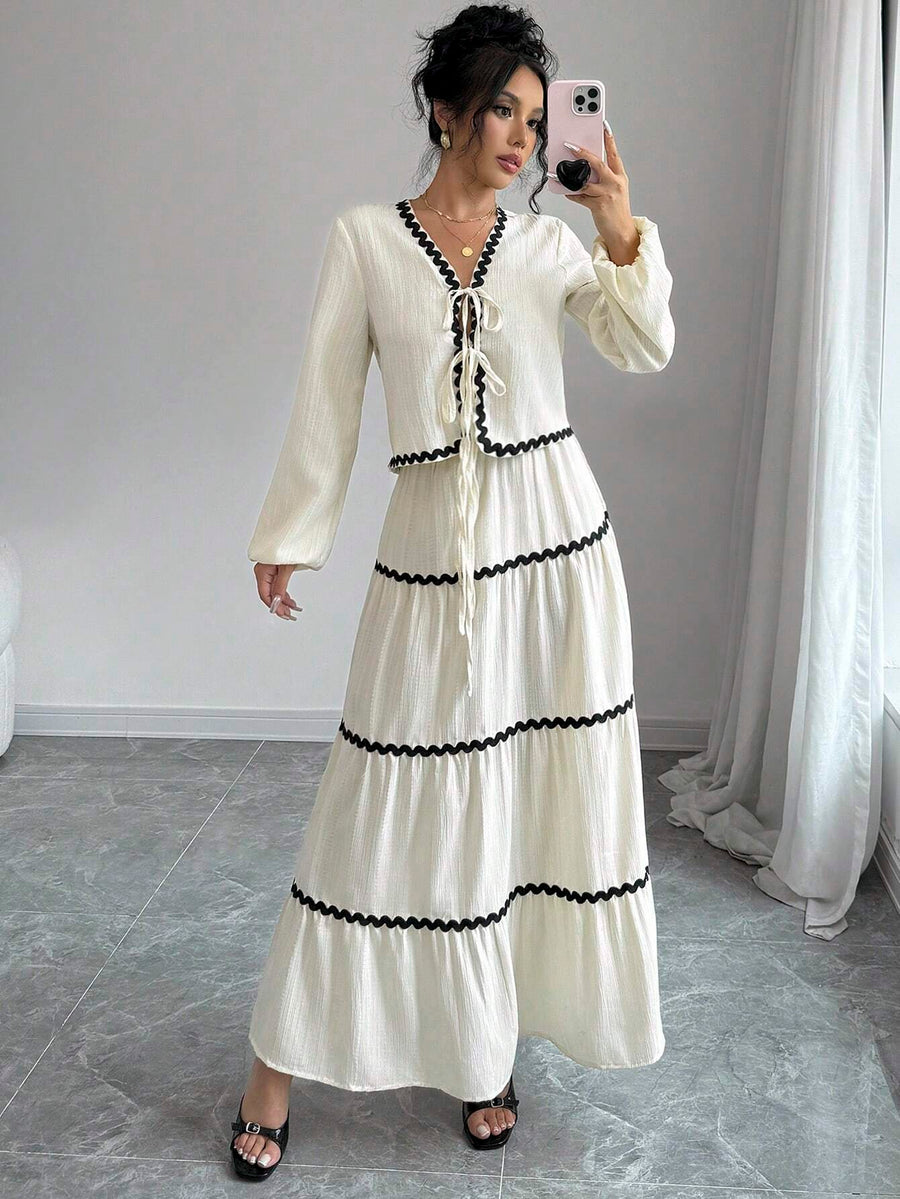 Laurel | Boho Dress V-Neck Ruffled