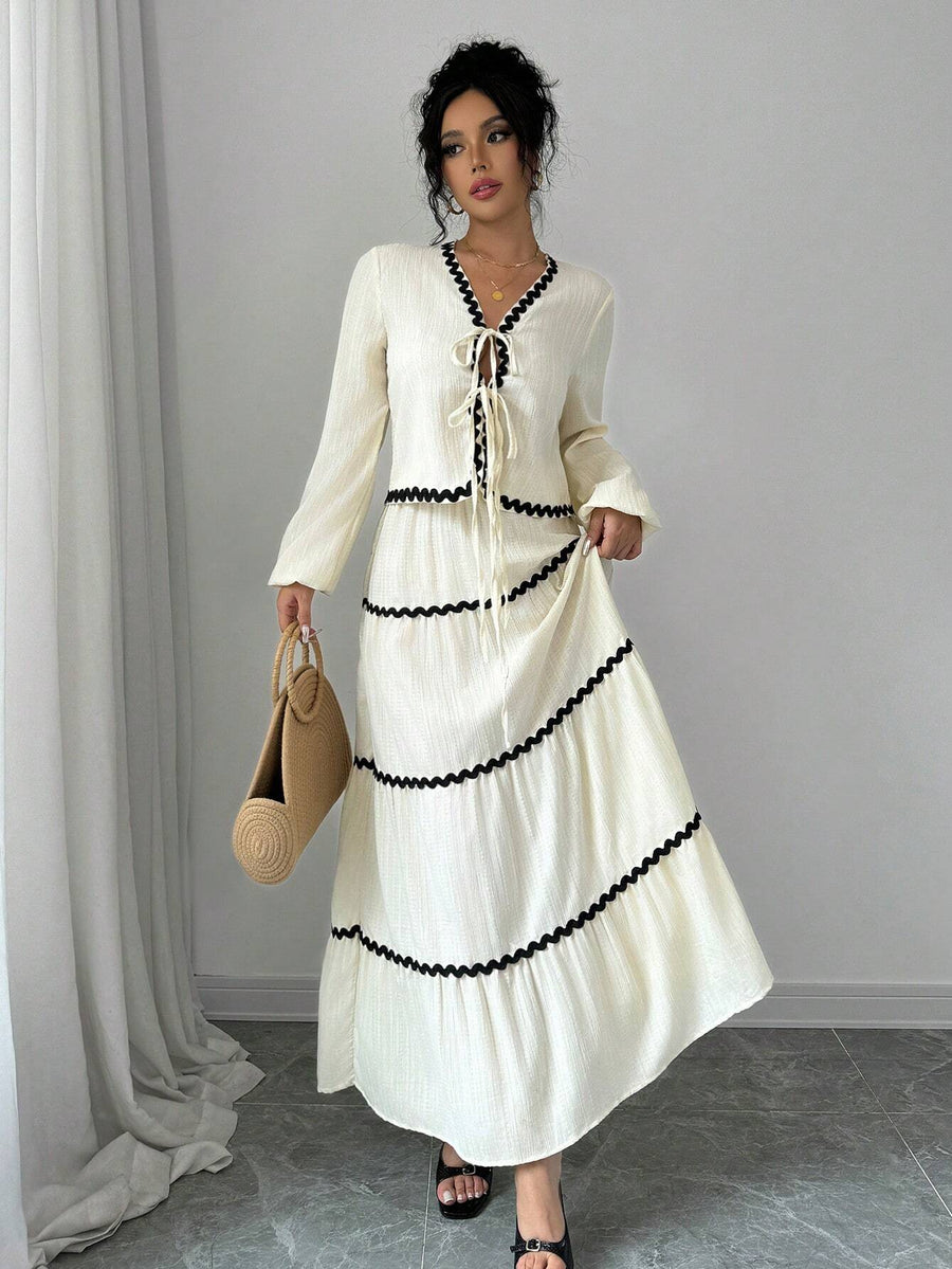 Laurel | Boho Dress V-Neck Ruffled