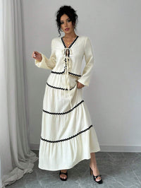 Laurel | Boho Dress V-Neck Ruffled