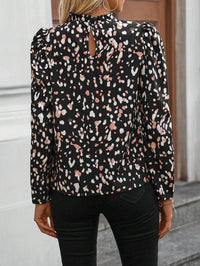 Polly |  Vintage Blouse Printed High Mock
