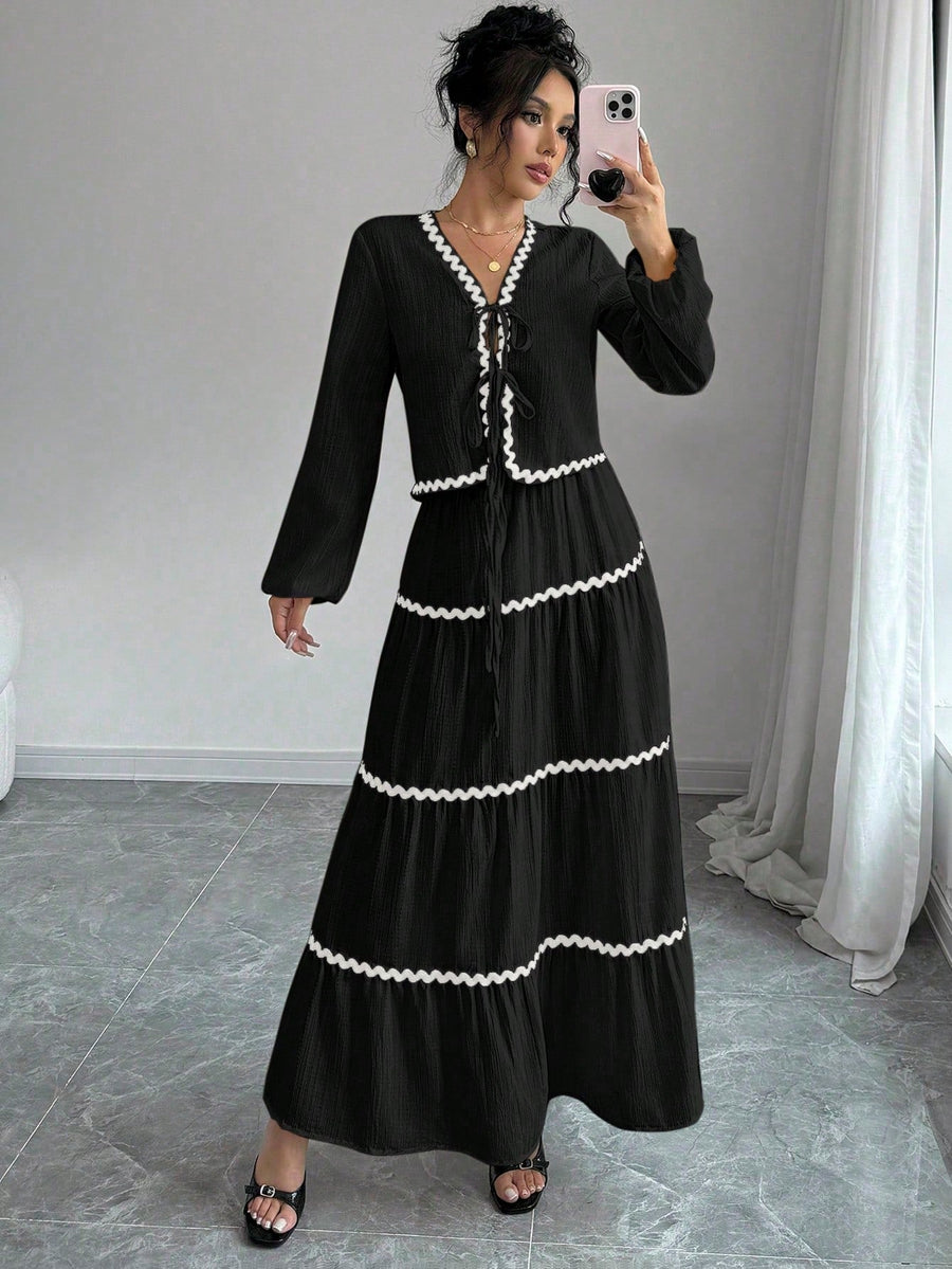 Laurel | Boho Dress V-Neck Ruffled