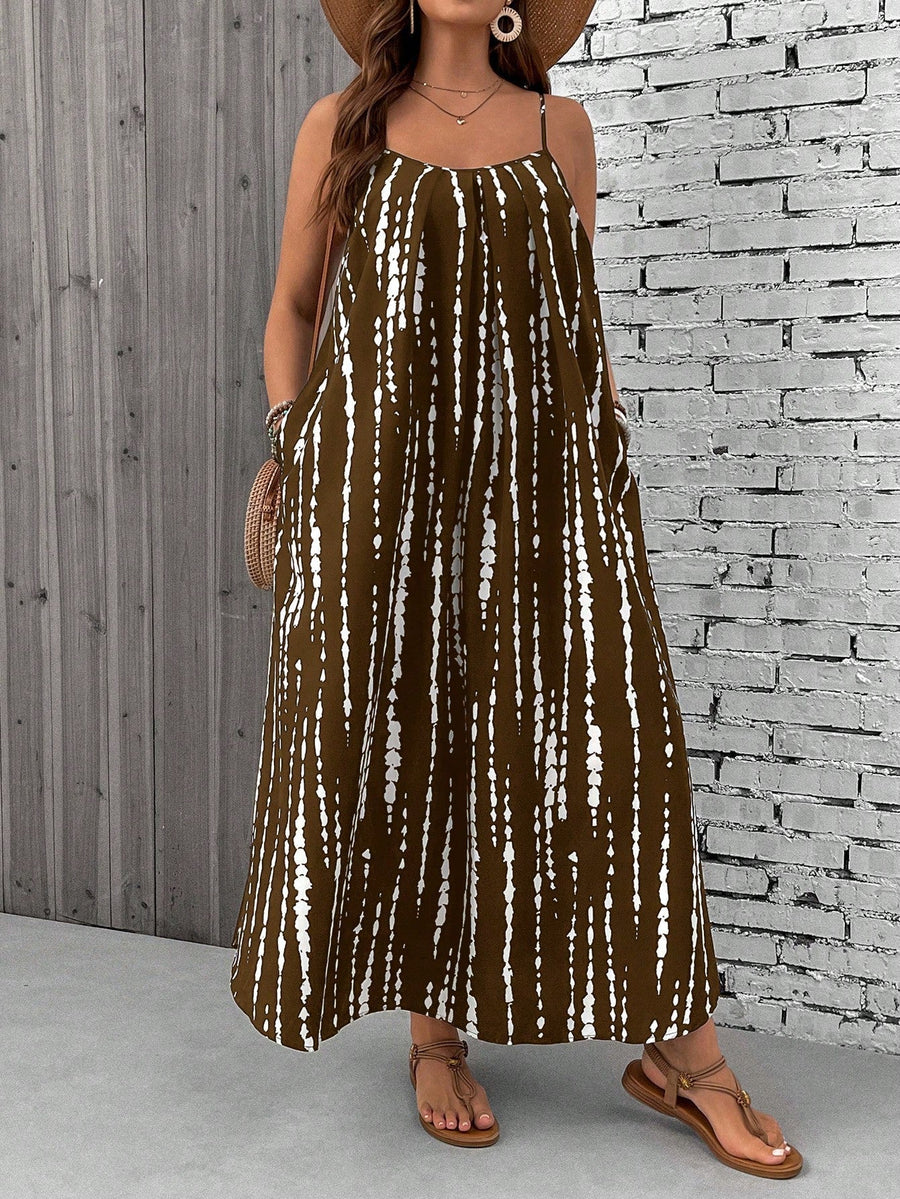 Yvonne | Boho Maxi Sundress Tropical Spaghetti Strap