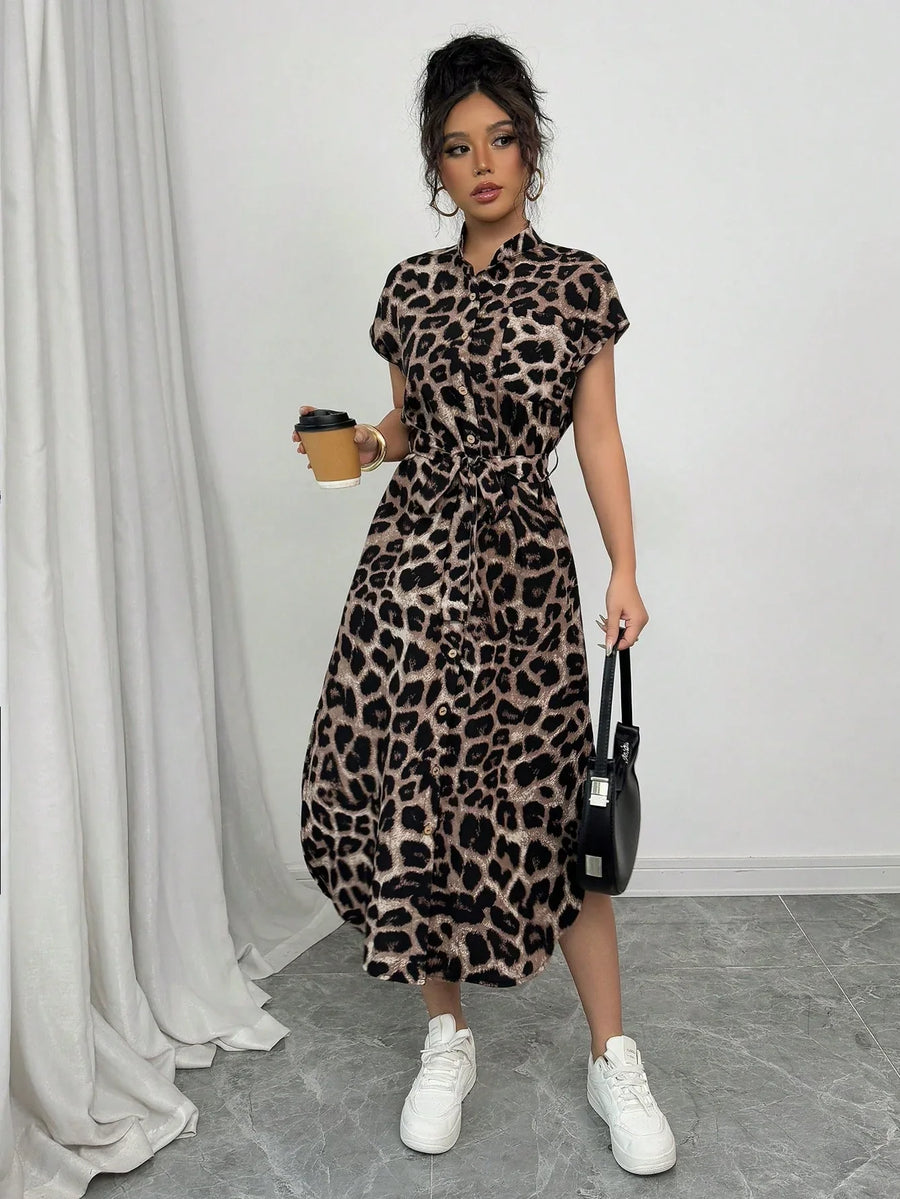 Sloane | Wedding Guest Midi Dress Animal Print