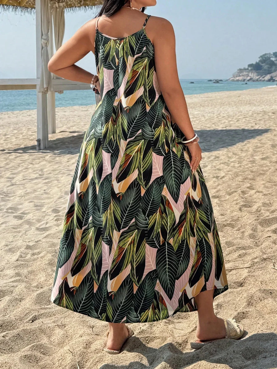 Yvonne | Boho Maxi Sundress Tropical Spaghetti Strap