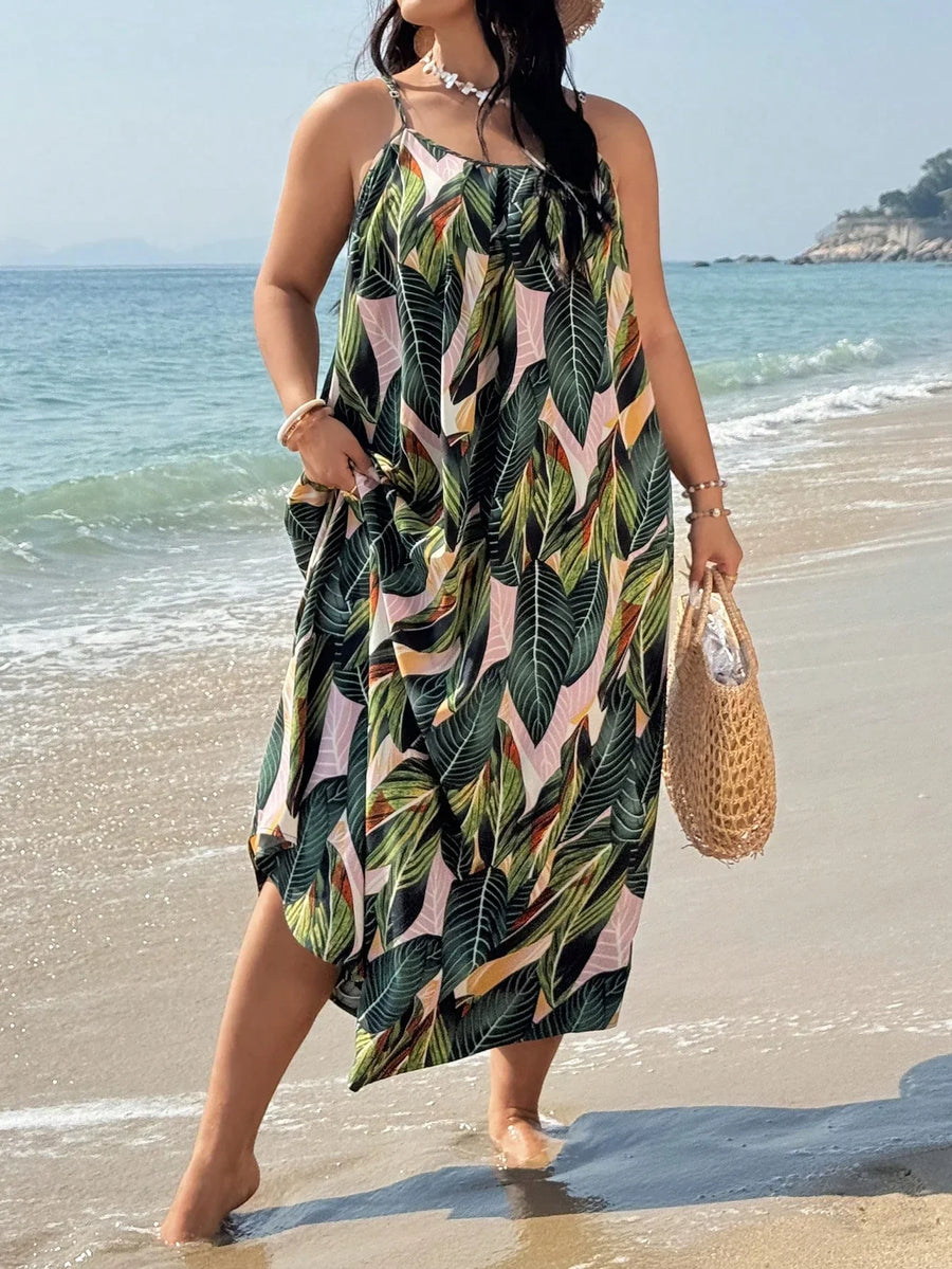 Yvonne | Boho Maxi Sundress Tropical Spaghetti Strap