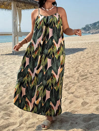 Yvonne | Boho Maxi Sundress Tropical Spaghetti Strap