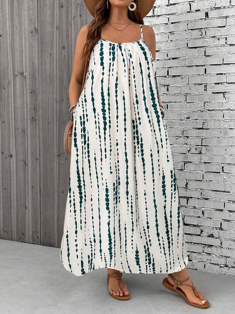 Yvonne | Boho Maxi Sundress Tropical Spaghetti Strap