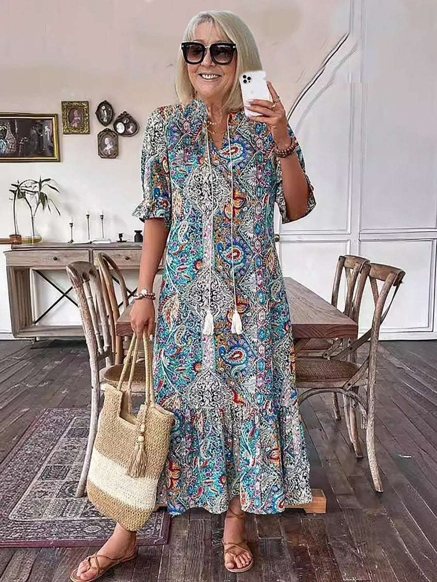 Molly | Printed Midi Sundress Lace