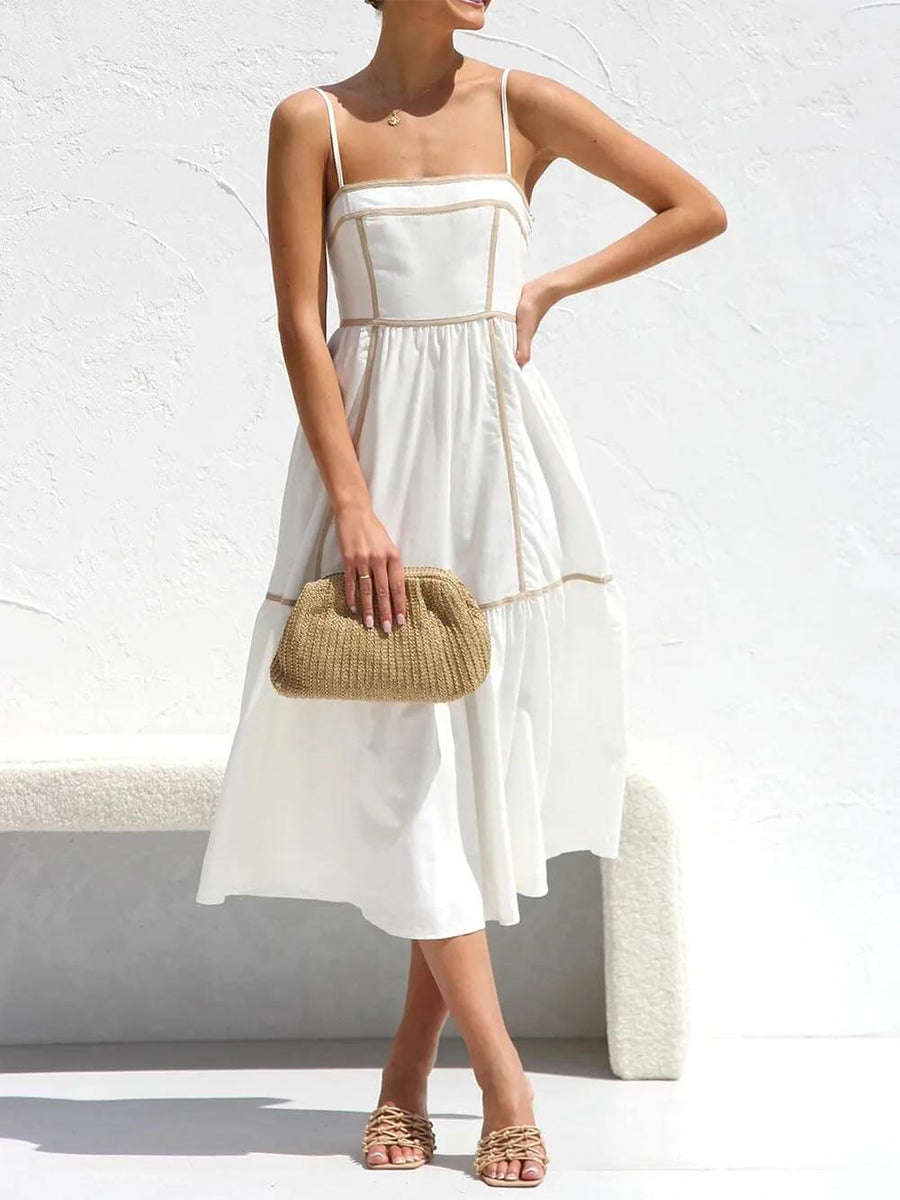 Rebecca | Wedding Guest Midi Dress Square Neck