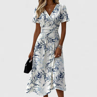 Taylor | Wedding Guest Midi Dress Wrap V-Neck