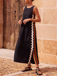 Reese | Midi Dress Round Neck Side Slit