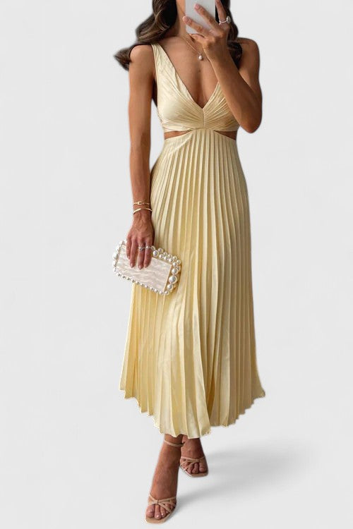 Eleanor | Wedding Guest Dress Pleated Sleeveless