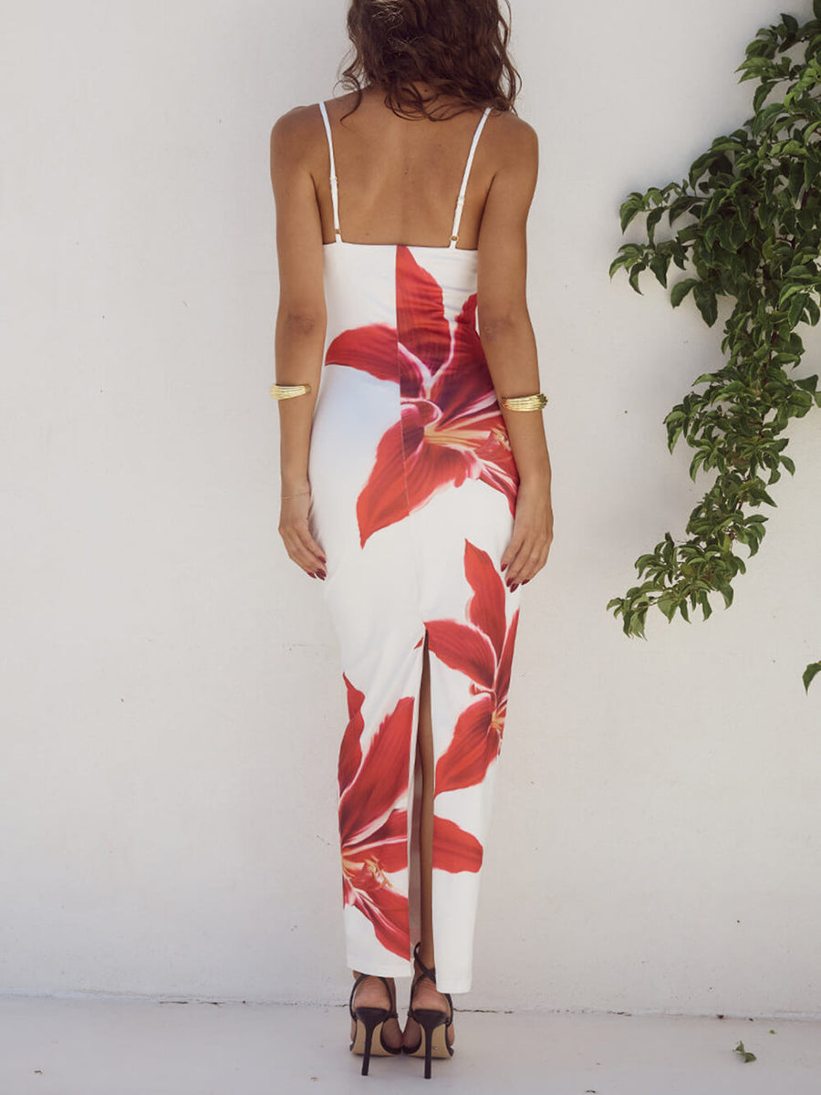 Katherine | Floral Maxi Dress Spaghetti Straps