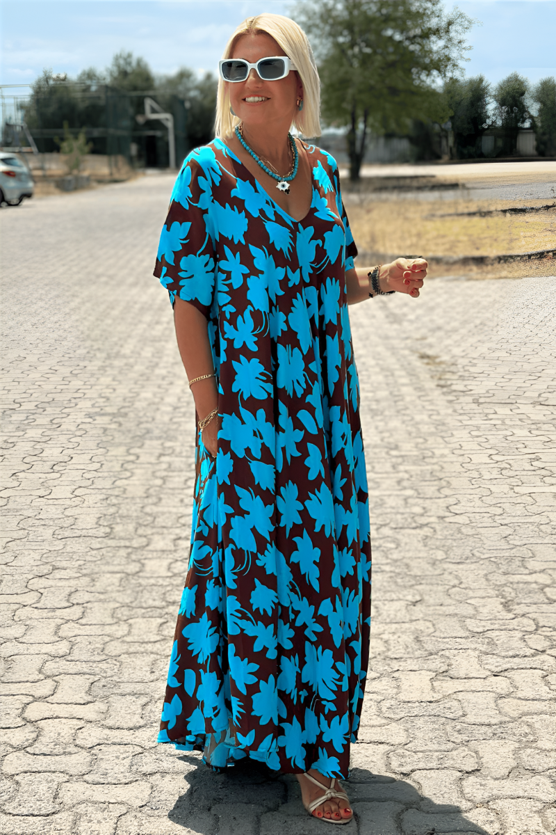 Bianca | Floral Maxi Dress V-Neck