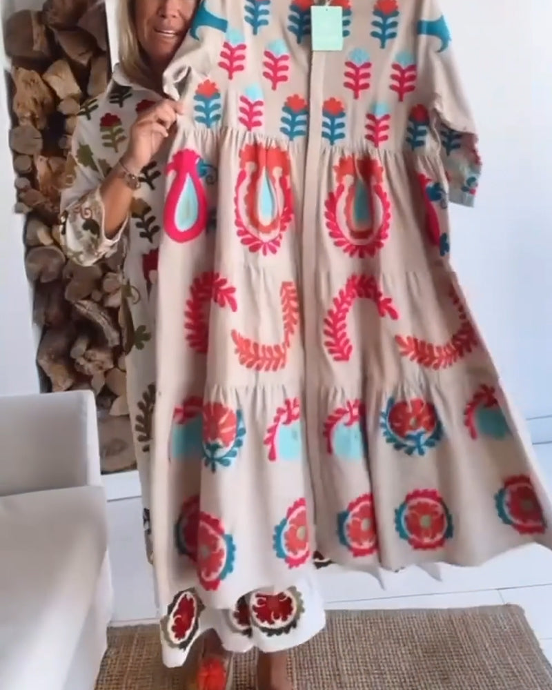 Quincy | Printed Midi Dress Collared