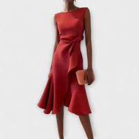 Aurora | Cocktail Midi Dress Asymmetric Sleeveless