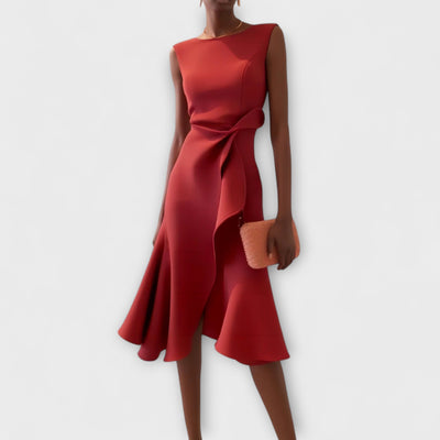 Aurora | Cocktail Midi Dress Asymmetric Sleeveless