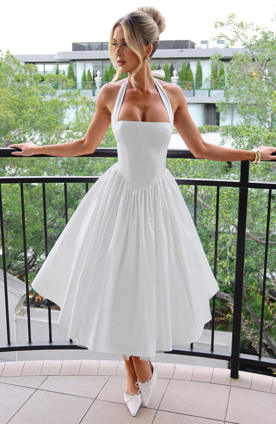 Katherine | Wedding Guest Midi Dress Halter