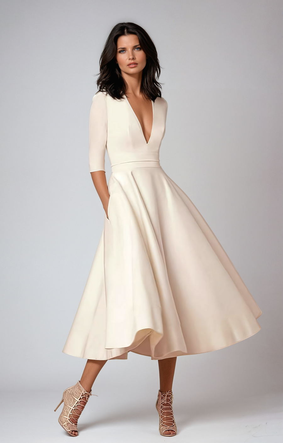 Sienna | Wedding Guest Midi Dress Flared