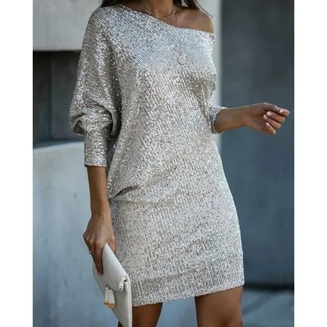 Pearl | Cocktail Mini Dress Sequin Long Sleeve
