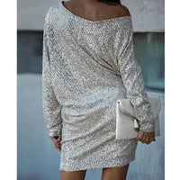 Pearl | Cocktail Mini Dress Sequin Long Sleeve