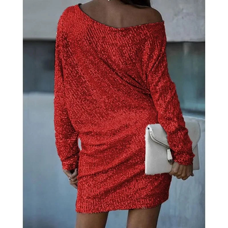 Pearl | Cocktail Mini Dress Sequin Long Sleeve