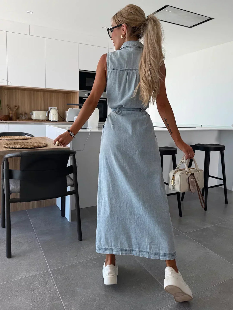 Frances | Shirt Dress Button-Front Sleeveless