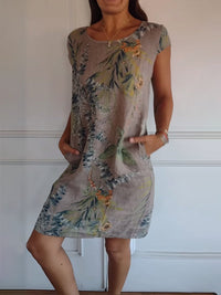 Olivia | Casual Sundress Leaf Print