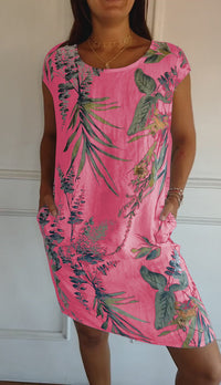 Olivia | Casual Sundress Leaf Print