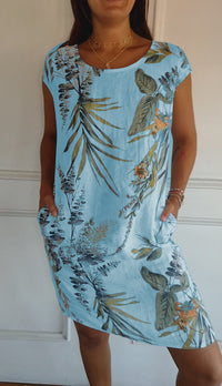 Olivia | Casual Sundress Leaf Print