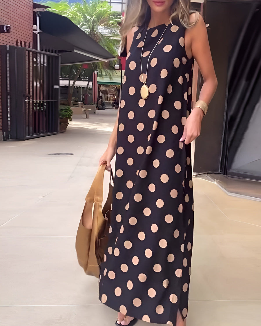 Gianna | Polka Dot Dress Side Slit