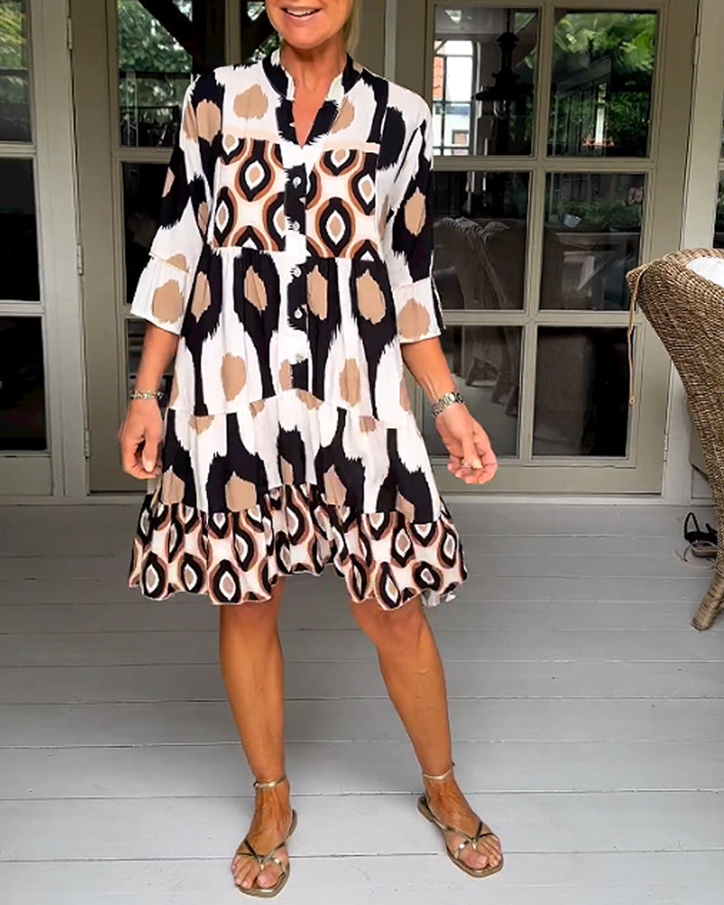 May | Boho Sundress Tiered Button-Front